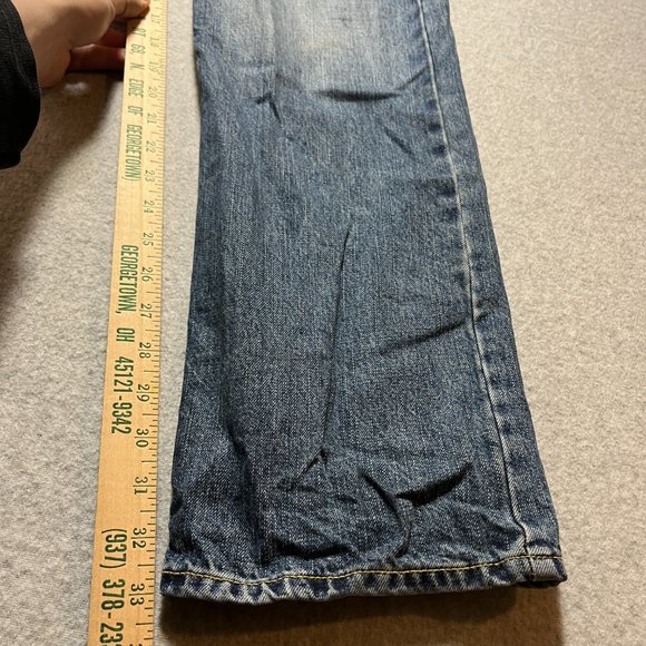 American Eagle Jeans Mens 32x34 Blue Relaxed Straight 100% Cotton (Meas 33x33) - Picture 4 of 11